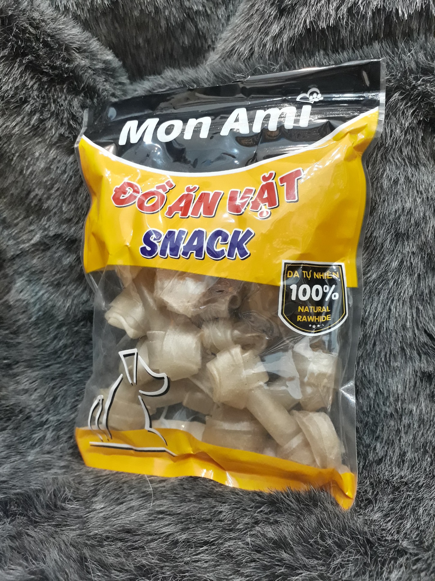 Que gặm xương gặm da bò size 7,5cm Mon Ami cho chó