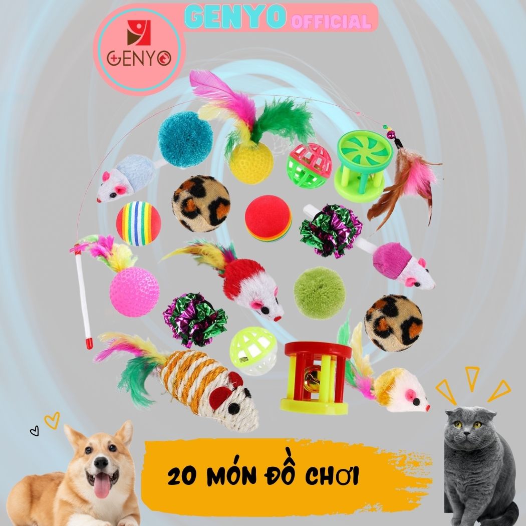 Bộ đồ chơi 20 món cho mèo genyo