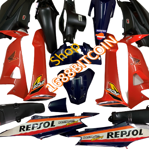 Dàn áo xe Wave RS REPSOL - RS - S100 -WAVE Alpha các đời 2006 đến 2016 máy 100 và 50cc -nhựa ABS LOẠI ĐẸP KHÍT