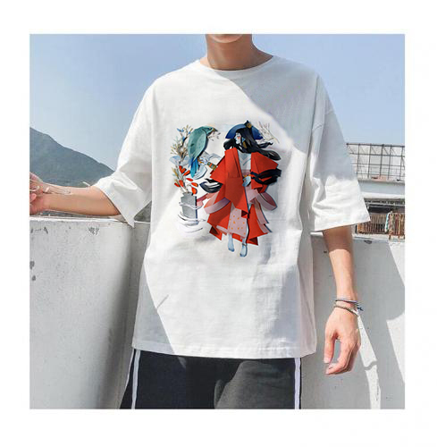 Áo thun nam quỷ dạ xoa, cotton cổ tròn co dãn
