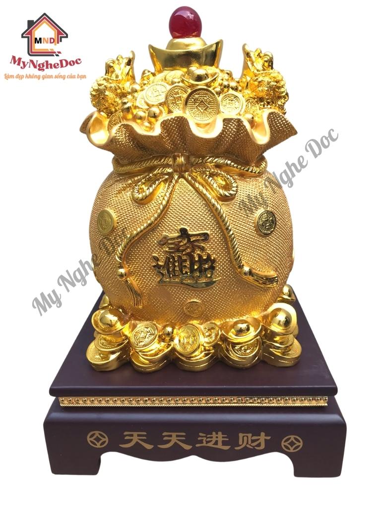 Túi tiền kim bảo tài lộc màu vàng cao 34cm , túi tài lộc may mắn, quà tặng khai trương, tân gia