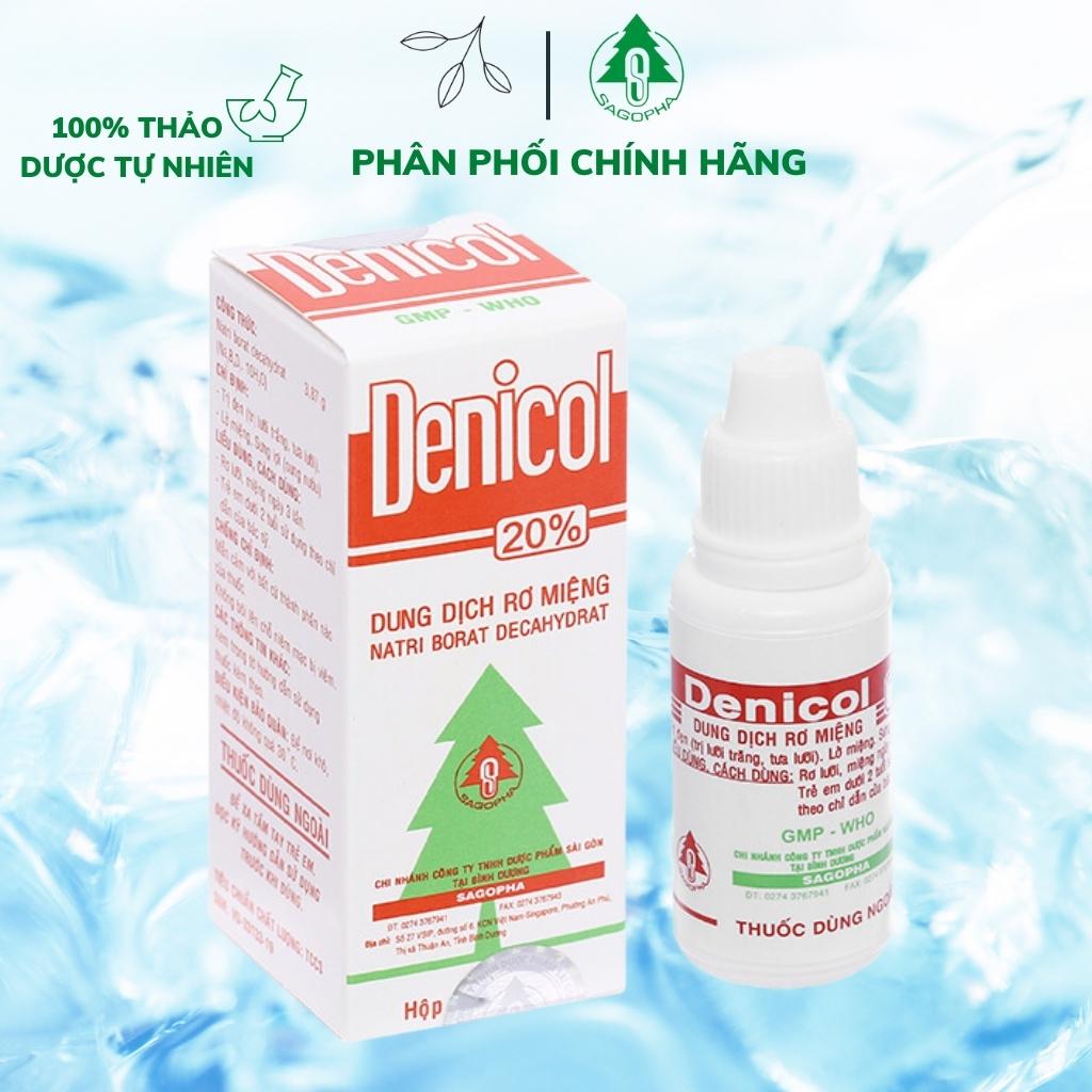 Dung dịch rơ miệng Denicol 20% trị tưa lưỡi, lở miệng, sưng lợi chai 15ml