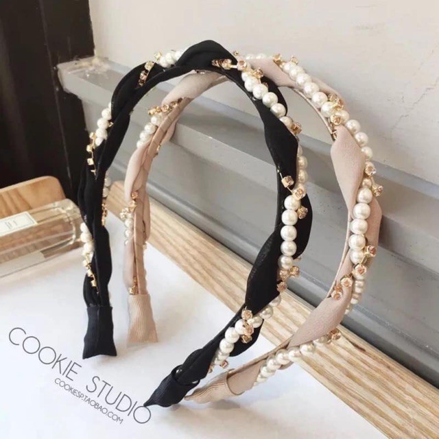 Bờm tóc đính đá và hạt tròn siêu xinh