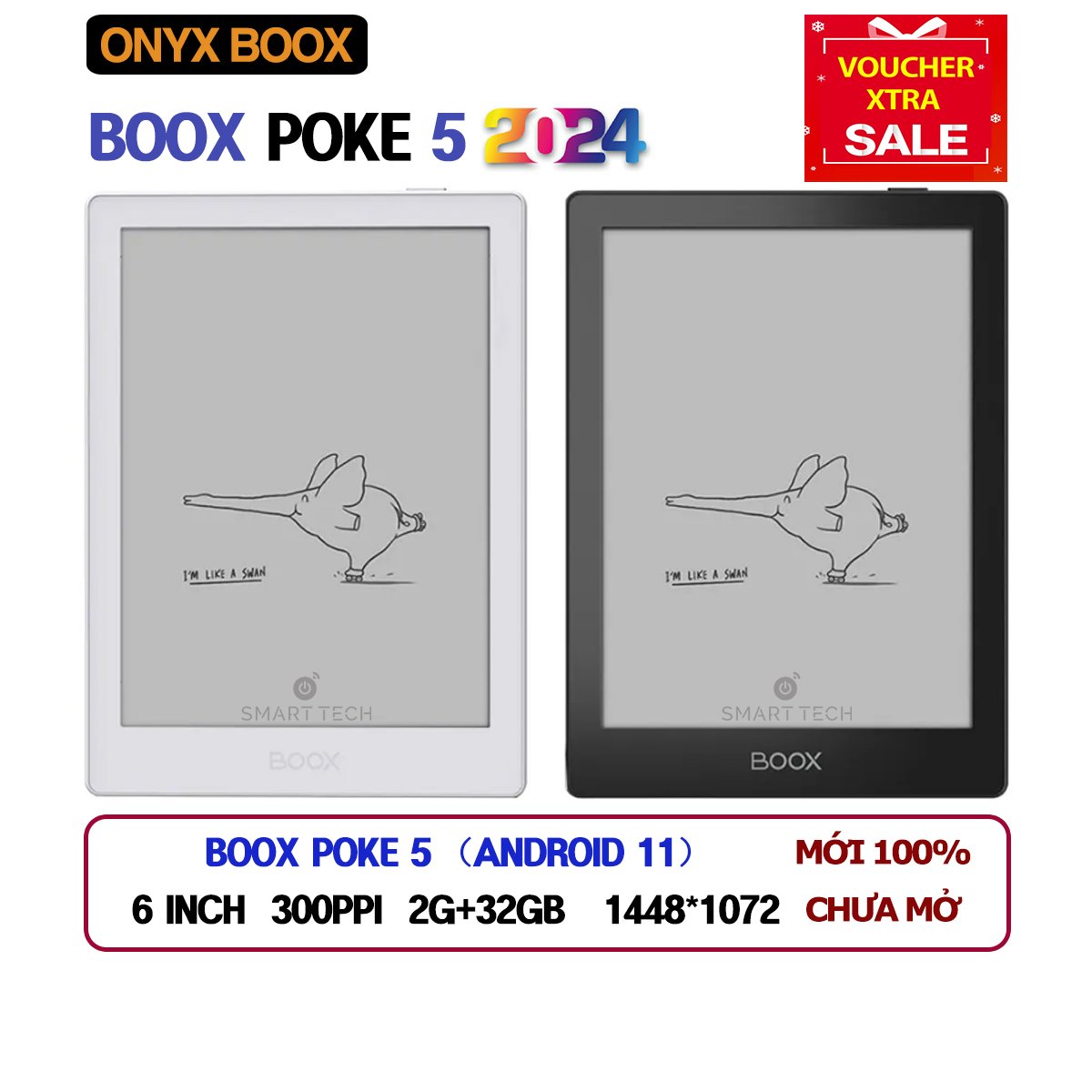 [Mới 100%] [Giảm 30%, 30c] Máy đọc sách Boox Poke 6/ 6S/ 5/ 5S PHIÊN BẢN 2024 - Có hướng dẫn cài đặt tiếng Việt [Bảo hành 6t]