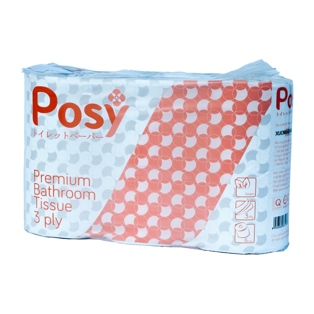 Giấy vệ sinh Posy Premium 3 lớp 6 cuộn/túi