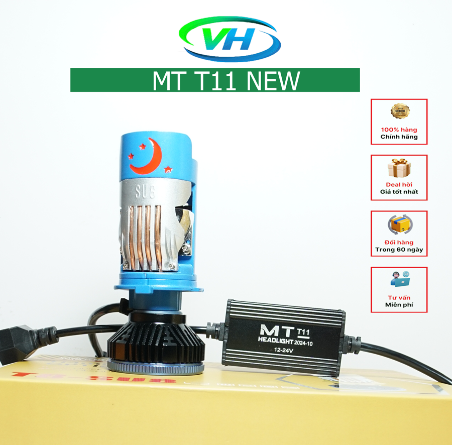 ĐÈN PHA BI CẦU NEW 2024 T11 LASER MẮT ẾCH 80W CHO OTO, XE MÁY
