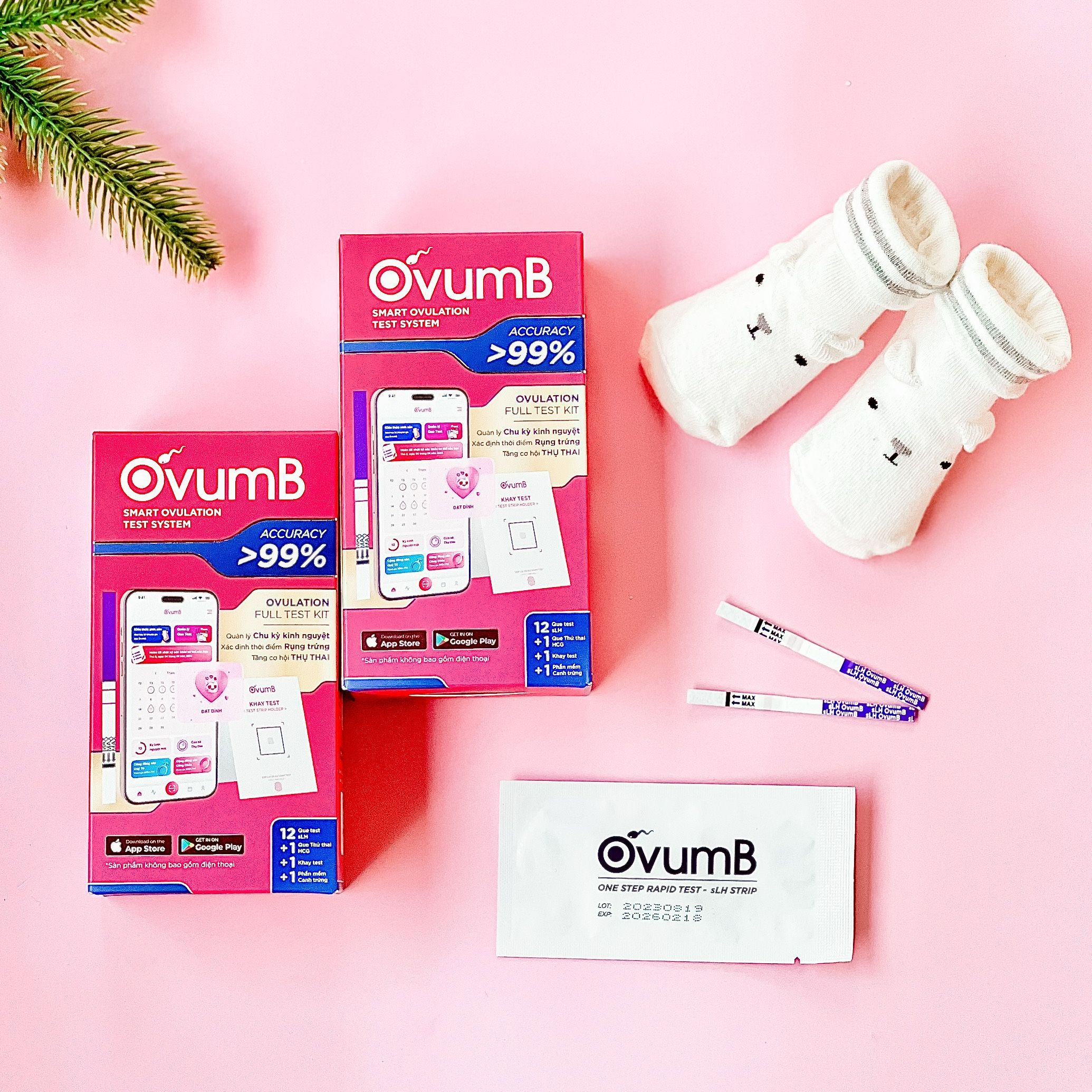 Que Thử Rụng Trứng thông minh OvumB bản có App - Vạch Rõ Nét, Độ Chính Xác Cao