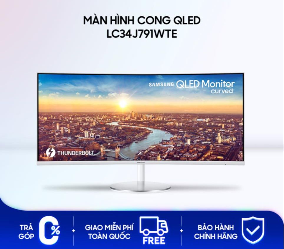 Màn hình cong samsung qled 27 inch lf27t370 lc34j791wtexxv