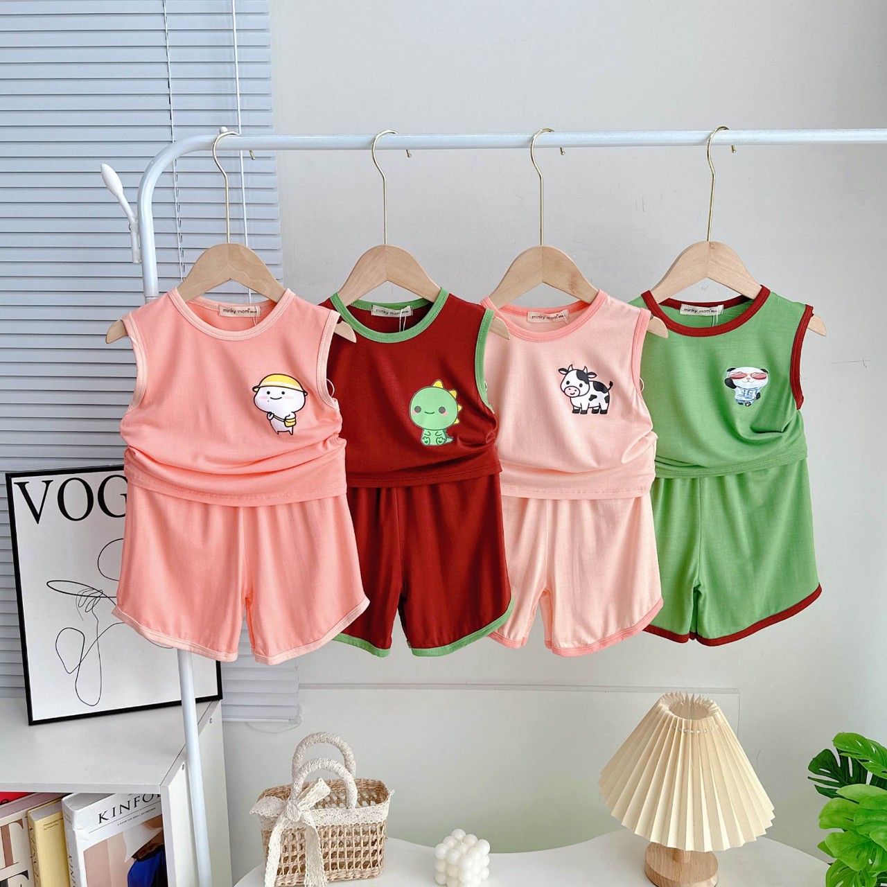 [Lương Về ] Bộ ba lỗ, sát nách Cho Bé Minky Mon vải mềm mịn size 10-29kg cho bé Trai Bé/ Gái Mềm Mịn Thoáng Mát Co Giãn Tốt_KISDLOVE