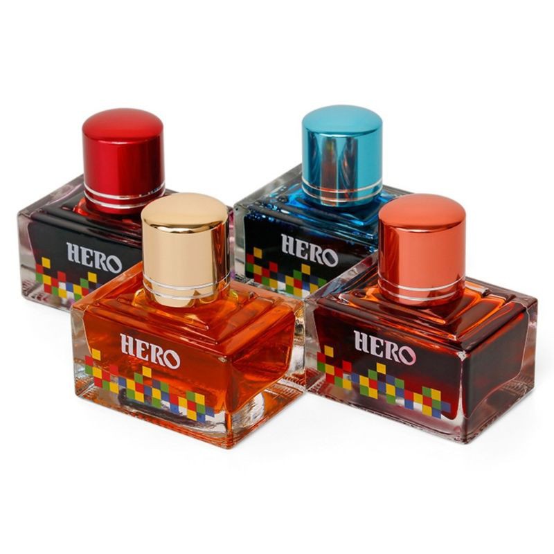 Mực bút máy hero 40ml mực xanh đỏ đen tím vàng lá