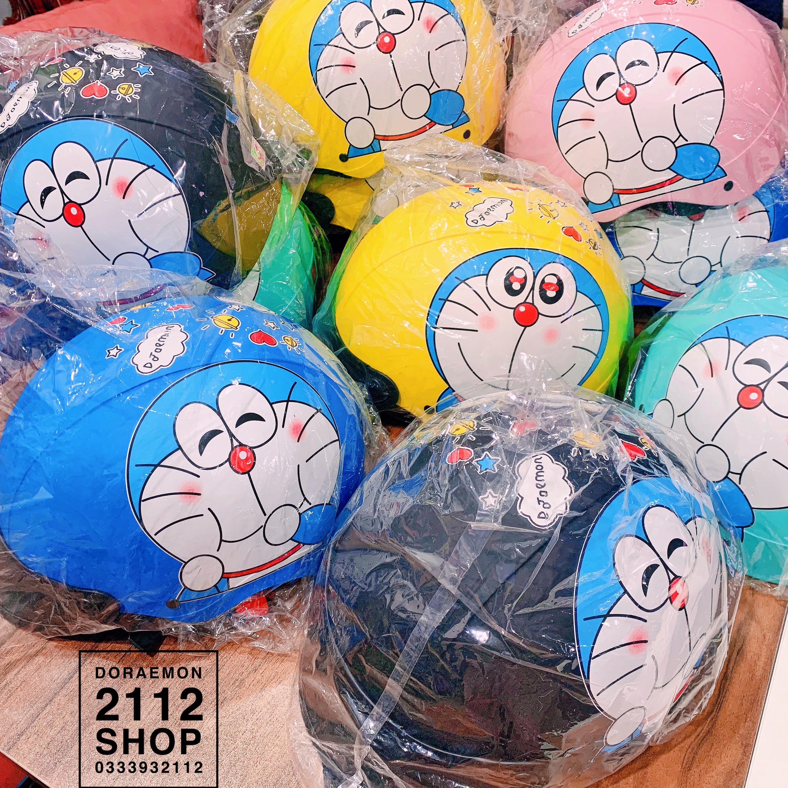 Nón, mũ bảo hiểm nửa đầu doraemon