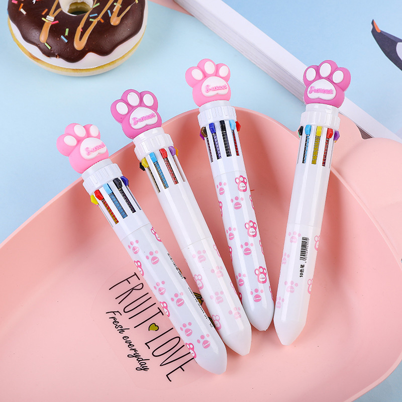 Bút bi 10 màu Dễ thương Cub Văn phòng phẩm Bút sinh viên YVETTERY