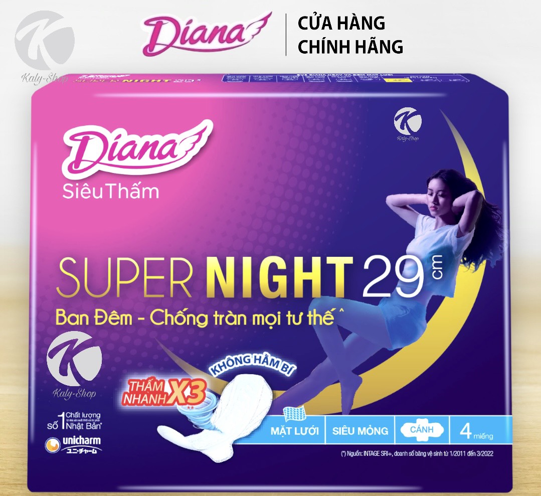combo 6 gói băng vệ sinh diana super night siêu ban đêm 29cm 1 gói 4 2