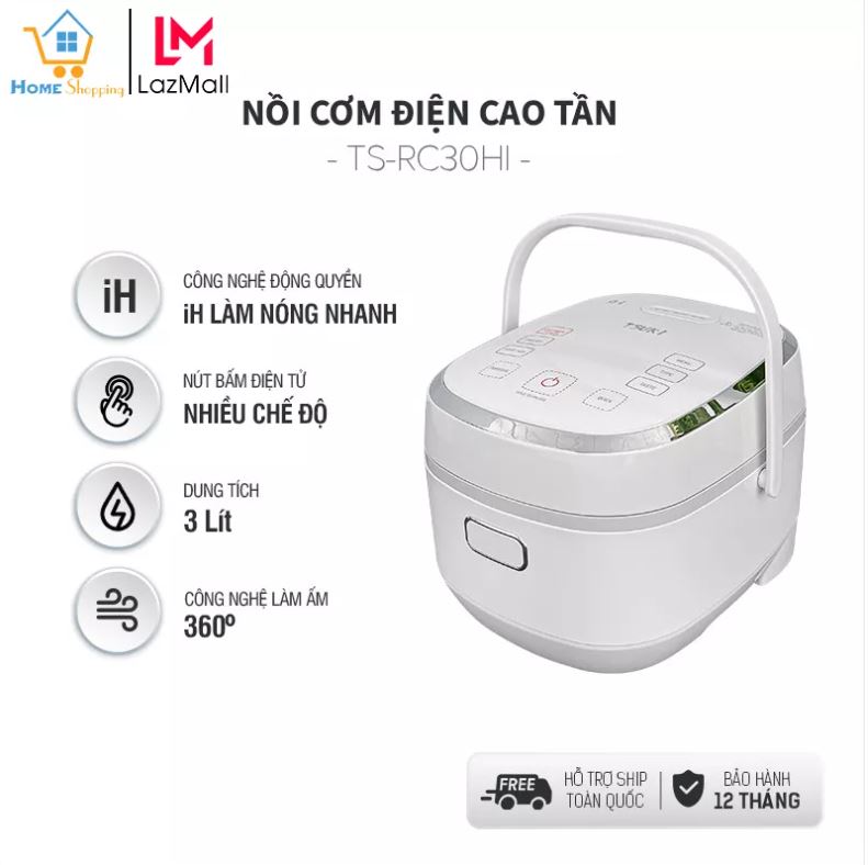 Nồi cơm điện, nồi cơm điện cao tần, nồi cơm điện tsuki ts-rc30hi dung tích 3lit, nhiều chế độ nấu, công nghệ ih làm nóng nhanh, lòng nồi chống dính cao cấp.cơm chín nhanh và tiết kiệm điện năng, bảo hành 12 tháng.