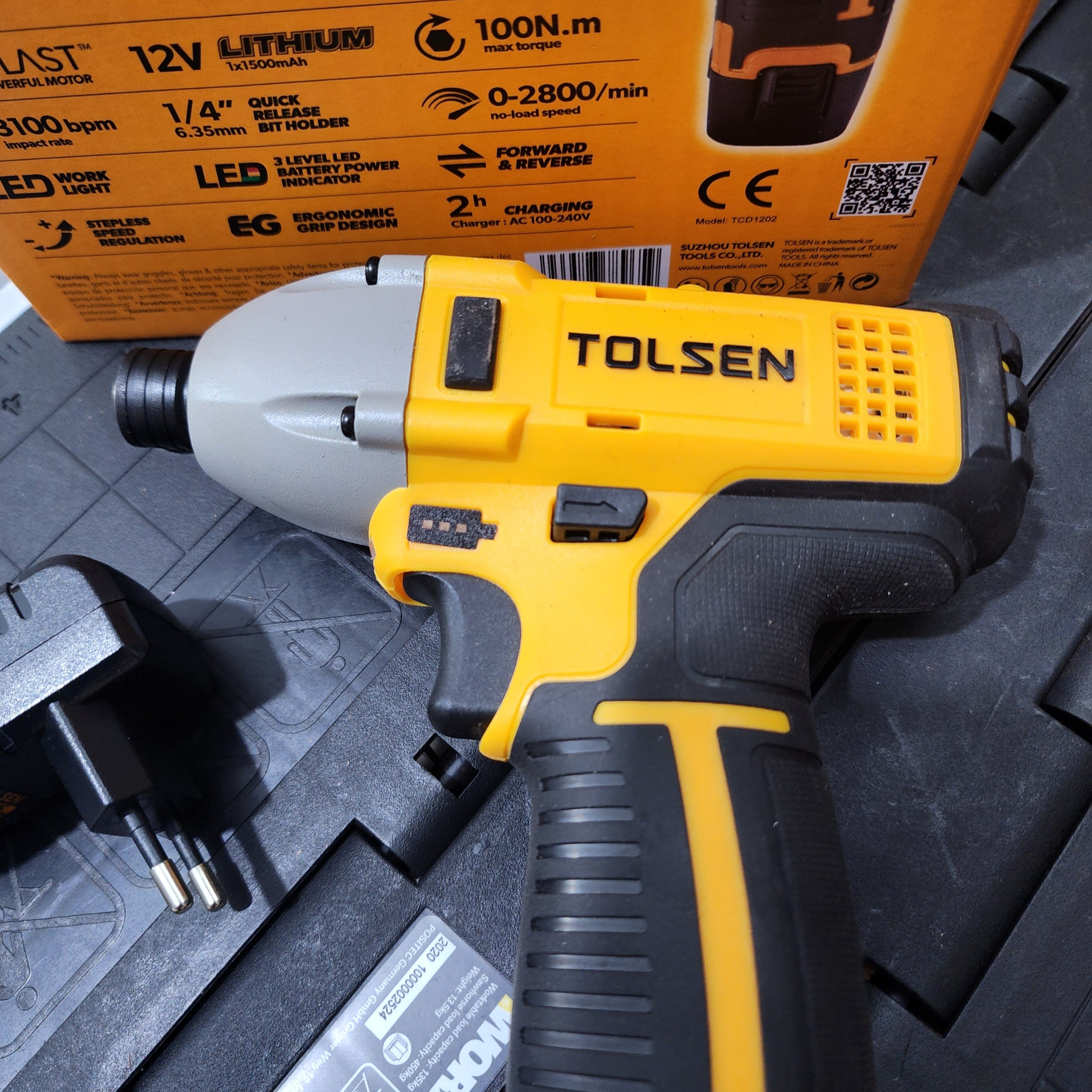 (VIDEO máy) Máy bắt vít TOLSEN 79037, 12V nhỏ gọn tốc độ khỏe 2.800 vòng và 100Nm momen xoắn