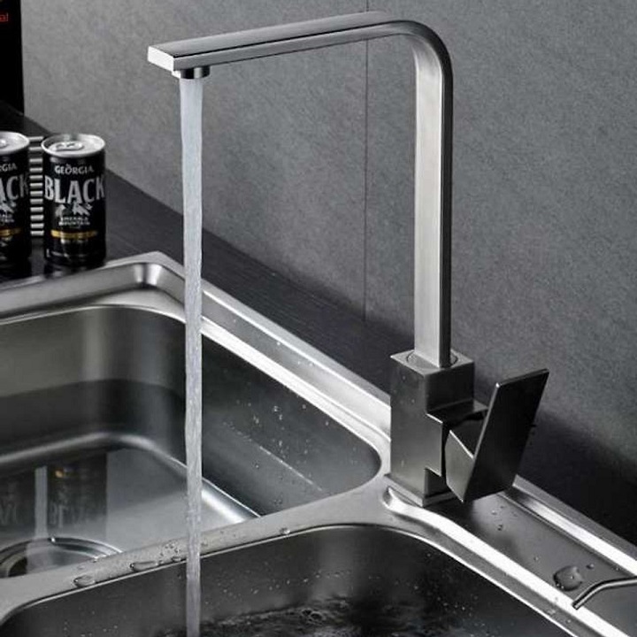 Vòi rữa bát nóng lạnh vuông inox 304
