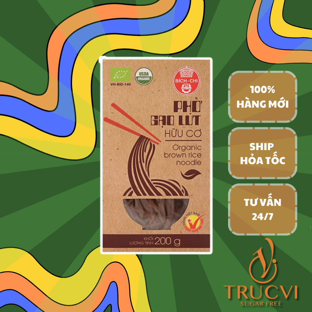 Phở gạo lứt hữu cơ eat clean bích chi hộp 200gr