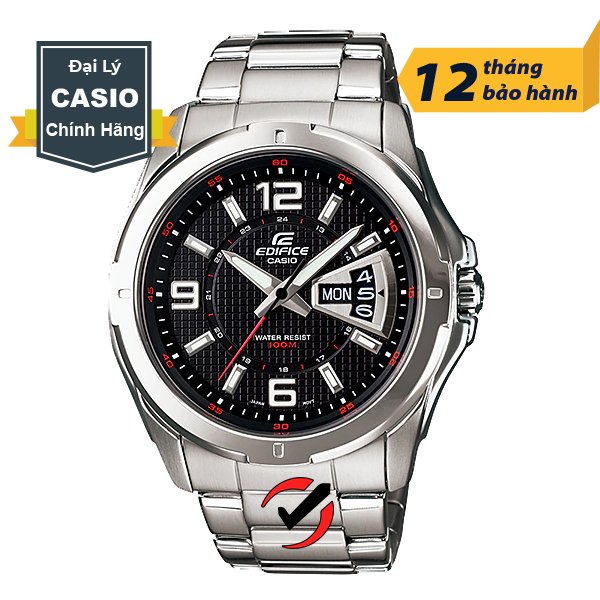 Đồng hồ nam casio edifice ef-129d-1avudf nam tính mặt đen dây kim loại chính hãng casio anh khuê