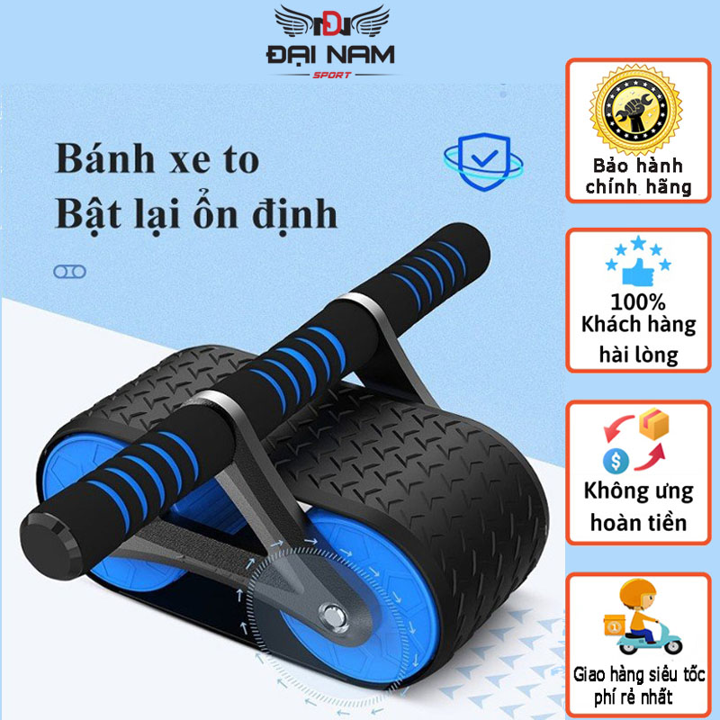 Bánh Xe Con Lăn Tập Cơ Bụng Thế Hệ Mới Có Phanh Lò Xo Trả Lực Về Chính Hãng Đại Nam Sport + Kèm Thảm Lót Gối