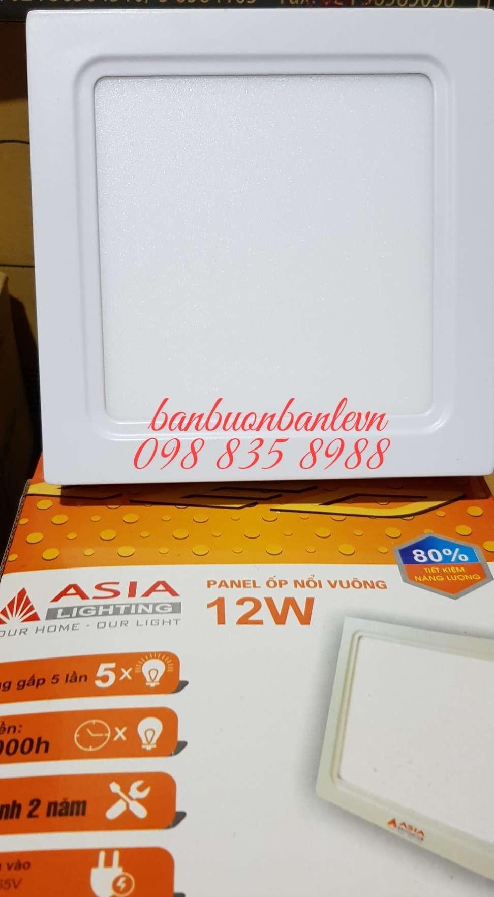 Đèn Led panel ốp nổi vuông 12w Asia