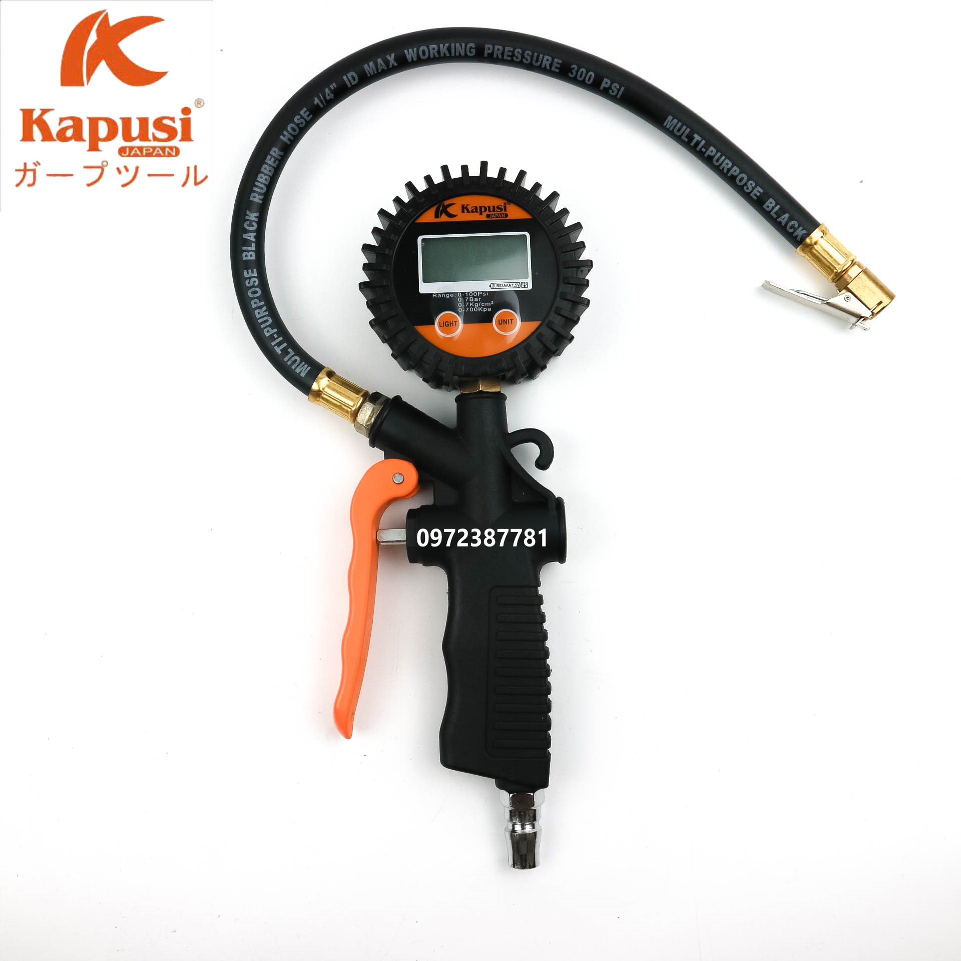 Đồng hồ đo áp suất lốp điện tử K-1090 Kapusi Japan chính hãng
