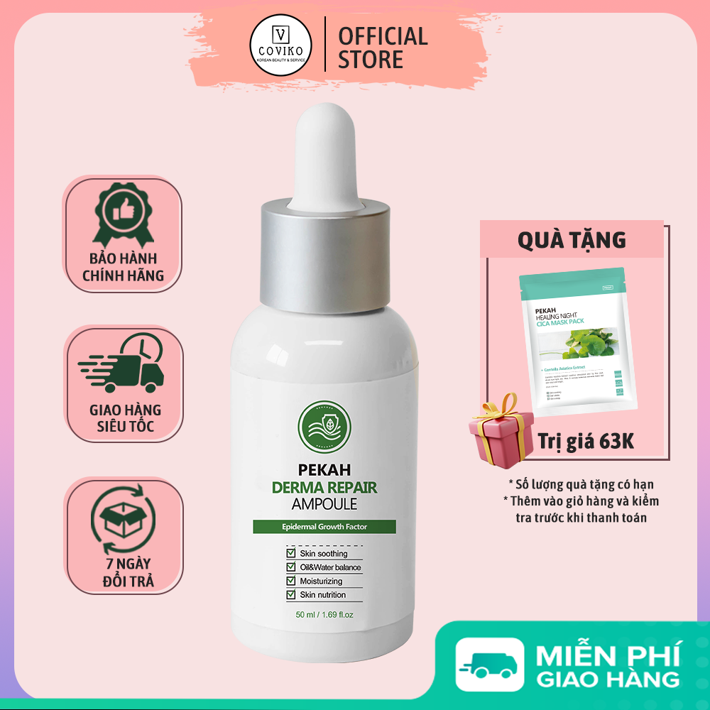 Serum phục hồi và tái tạo da PEKAH DERMA REPAIR AMPOULE 50ml I Tinh chất dưỡng da chuyên sâu dưỡng ẩm , giảm nám , mờ thâm Pekah