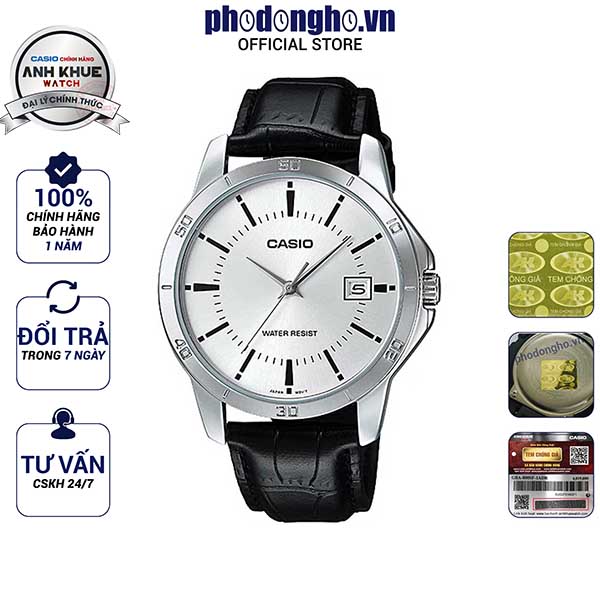 Đồng hồ nam dây da Casio Anh Khuê MTP-V004L-7AUDF