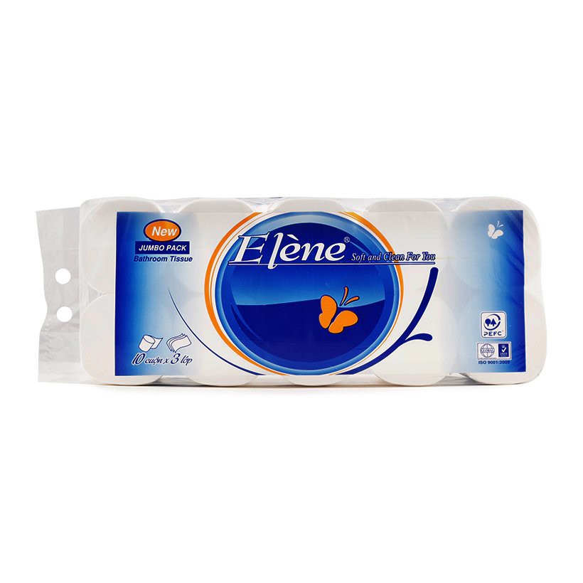 [CHÍNH HÃNG]Giấy Vệ Sinh Elene 3 lớp 10 cuộn không lõi (MÃ TẶNG GIẤY ĂN)