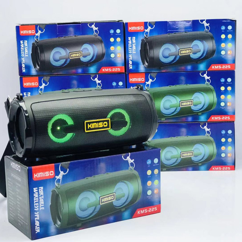 Loa bluetooth mini KIMISO KMS-225 soundbar hỗ trợ FM/USB/TF - kèm dây đeo  -