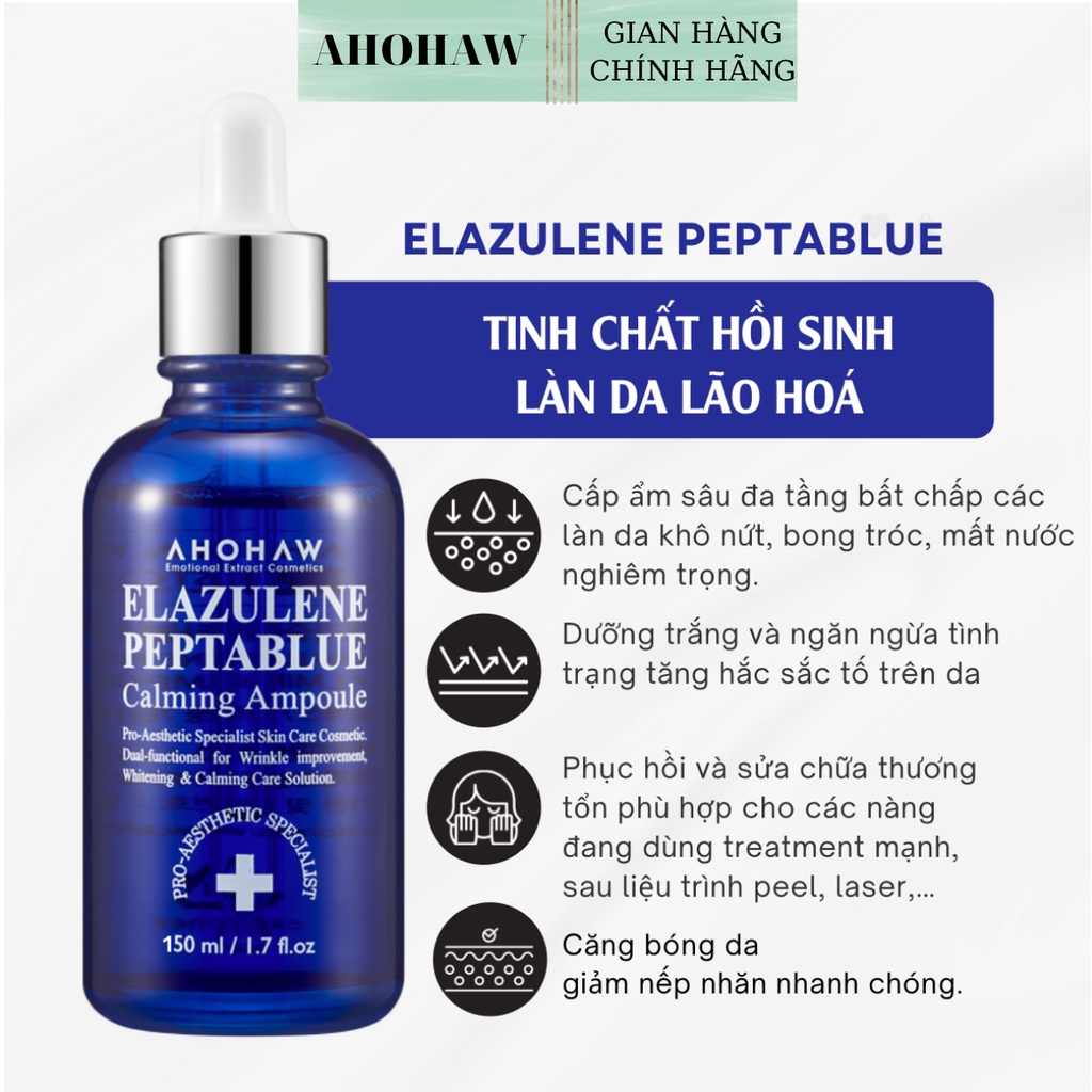 Tinh chất phục hồi lão hoá da Serum AHohaw All in one Elazulene Peptablue