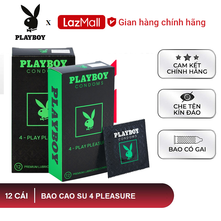 Bộ 2 Hộp Bao cao su Playboy 4 Pleasure 12 bao