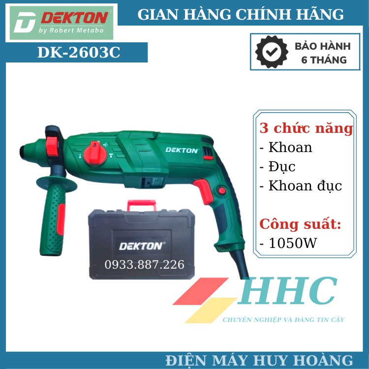 Máy khoan đục bê tông 3 chức năng dekton 1050w dk 2603c