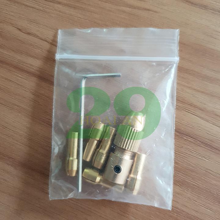 Bộ đầu kẹp chế máy khoan mini cầm tay từ motor trục 2.35mm 7 chi tiết