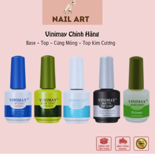 Base Top Vinimay, Cứng móng, Kiềm dầu, Top lì,Top Kim Cương, Phá gel Sơn gel Vinimay Chuyên Dụng Cho Dân Làm Móng Giá Tốt