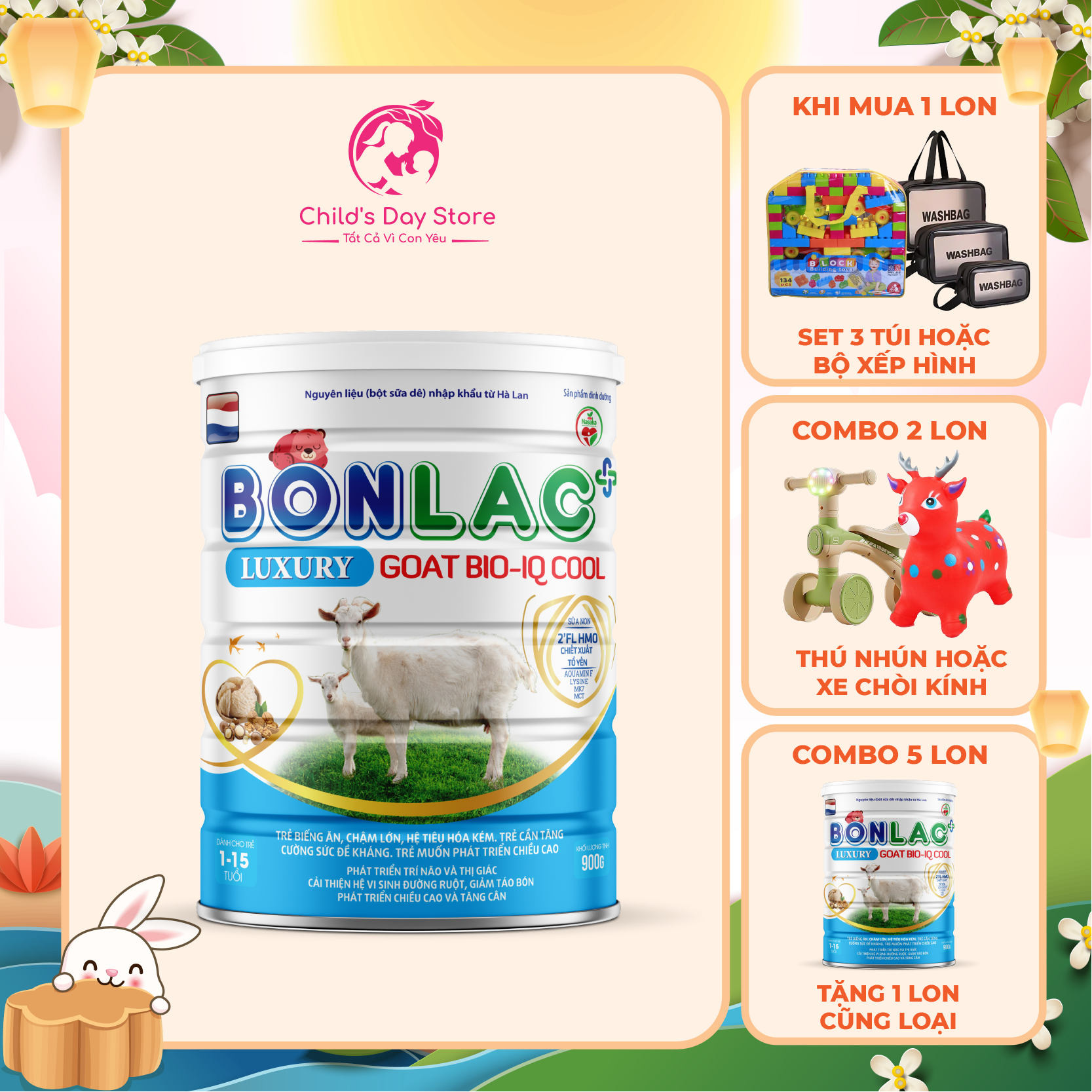 Sữa bonlac goat baby cool luxury 400g - 900g ✨ freeship ✨ tăng sức đề kháng, tiêu hóa tốt, dễ hấp thu, ăn ngon miệng.