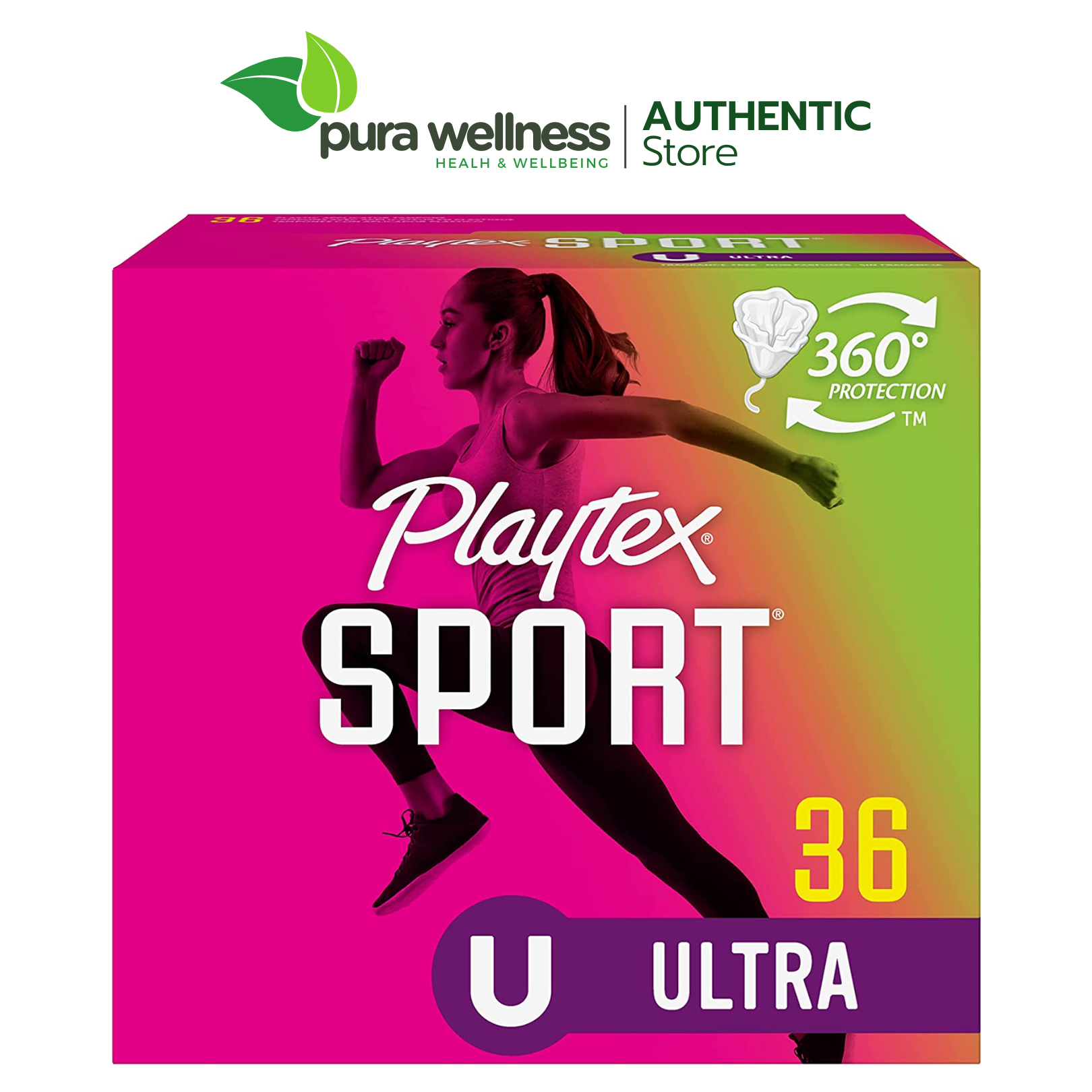 Playtex Sport Tampons Ultra 36 miếng cán nhựa siêu thấm không mùi