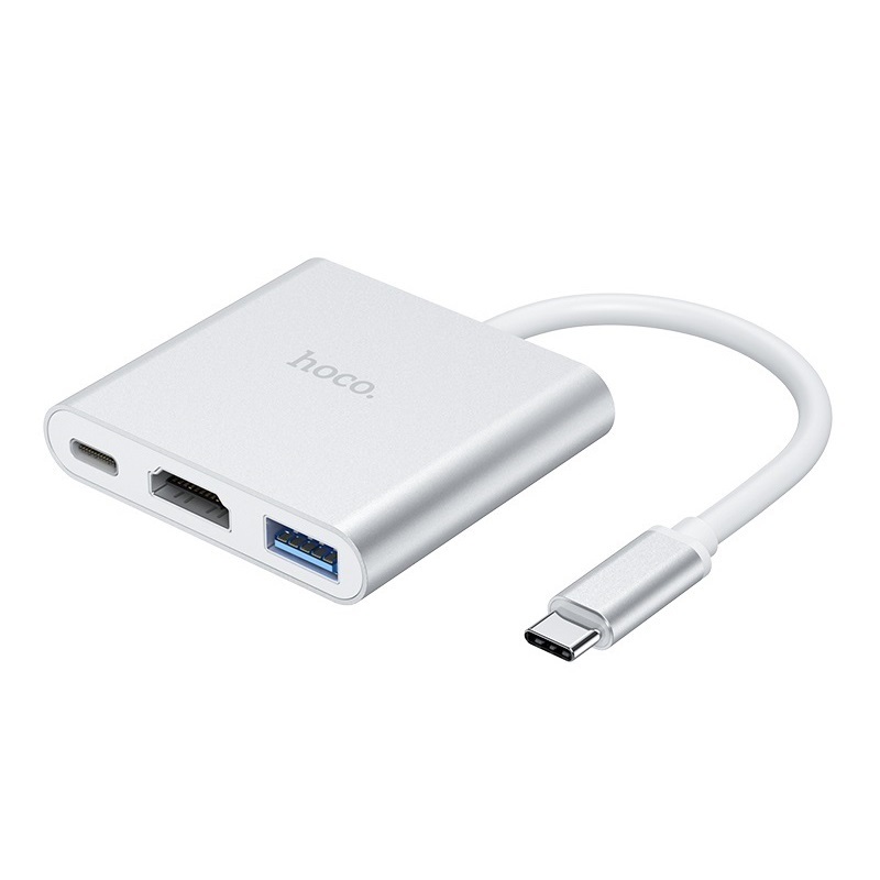 Cáp chuyển đổi typec sang hdmi/ usb/ typec hoco hb14 dây dài 15cm - hỗ trợ chất lượng 4k - hãng phân phối chính thức - nhất tín computer