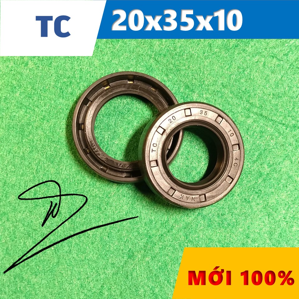 Phớt dầu 20x35x10 (chắn dầu / lò xo / phớt ben / oil seal tc 20*35*10)
