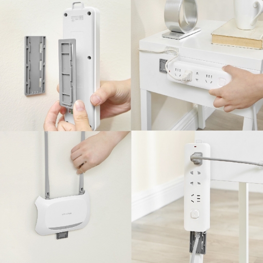 Miếng dán ổ cắm điện giá đỡ treo tường tiện dụng móc treo đồ