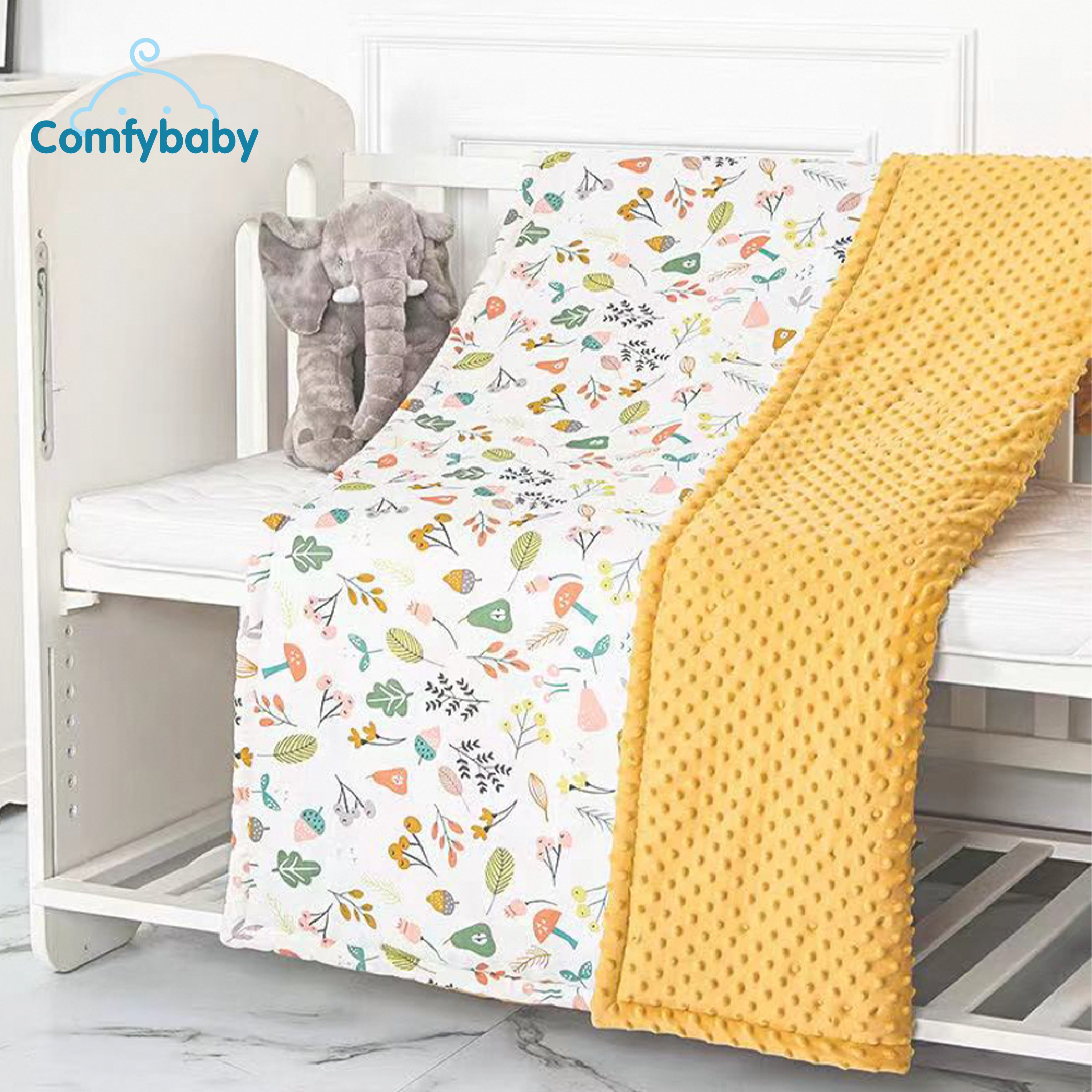 Chăn cho bé và gia đình 2 mặt muslin cao cấp - Chăn lông tuyết mịn hạt đậu Comfybaby CHAN015