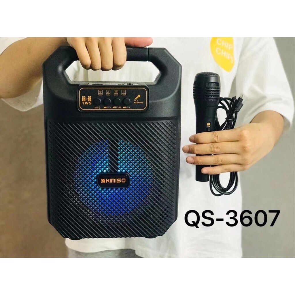 ""loa bluetooth hát karaoke kimiso qs 3607 qs4605 tặng kèm mic hát hàng cao cấp""