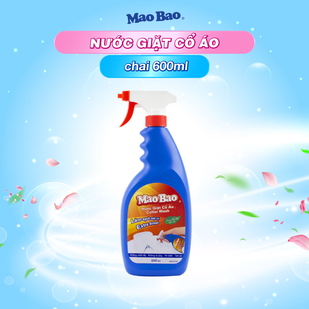 Nước giặt tẩy cổ áo Mao Bao 600ml tẩy sạch cổ áo, tay áo, nách áo, không phai màu, không hại da tay