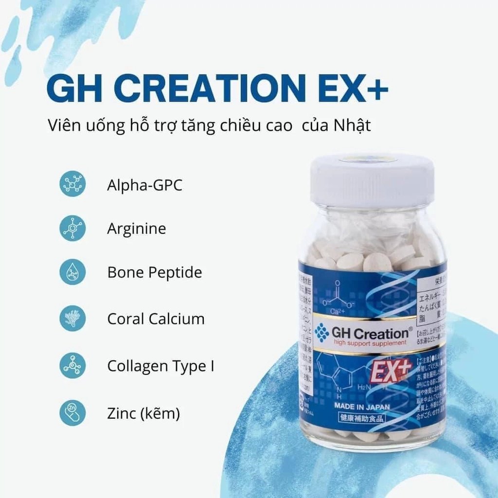 Viên Uống Tăng Chiều Cao GH Creation Ex+ 270 Viên Nhật Bản Giúp Phát Triển Chiều Cao Mô Xương Khớp BDcare