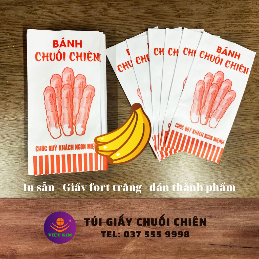 1000 Túi giấy đựng bánh chuối chiên - võ đựng chuối chiên giòn - bao giấy chuối chiên - đồ chiên ăn vặt đường phô