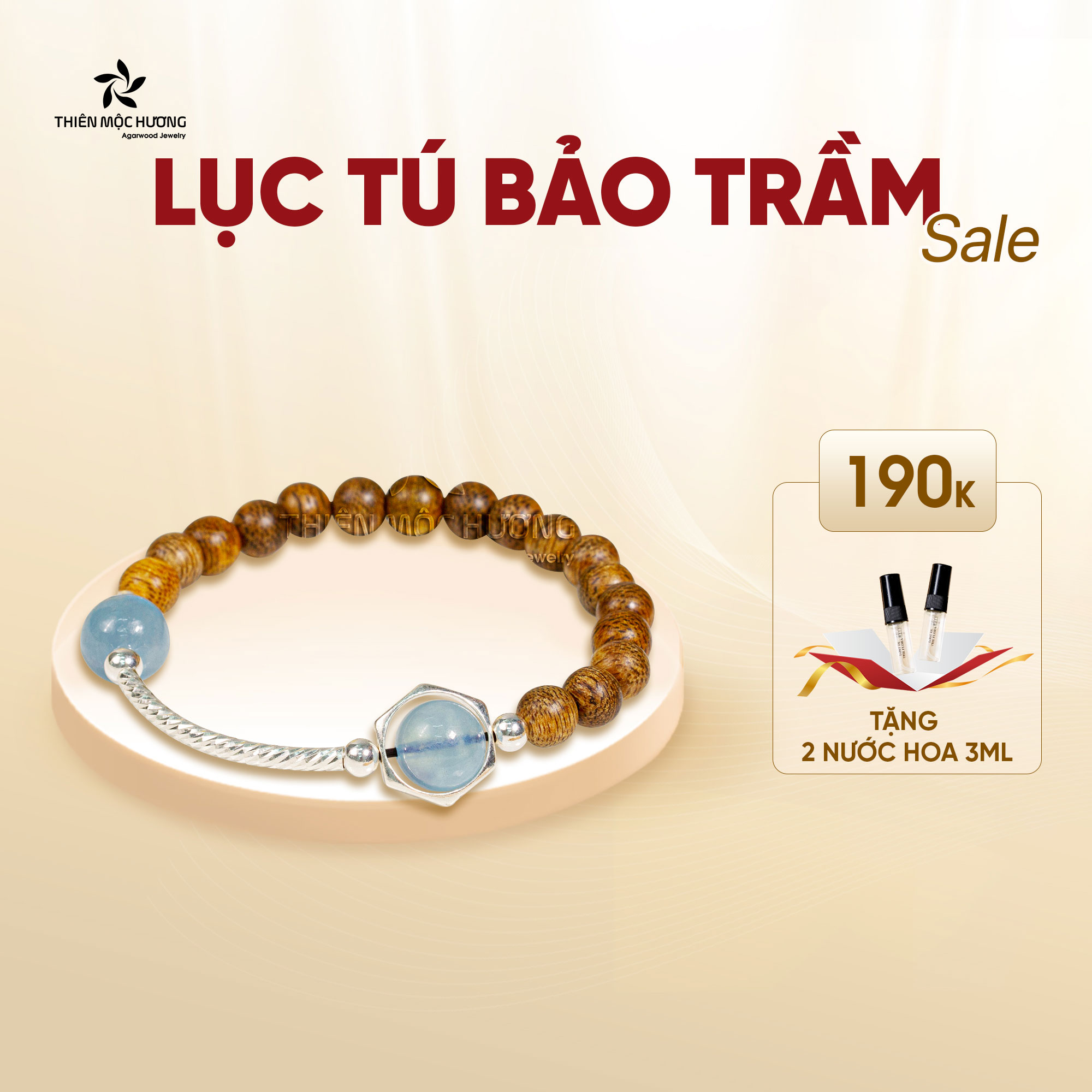Vòng tay trầm hương tự nhiên, chuỗi hạt Lục Tú Vân Hà Thiên Mộc Hương, trầm tốc Việt Nam - chúc may mắn, hạnh phúc