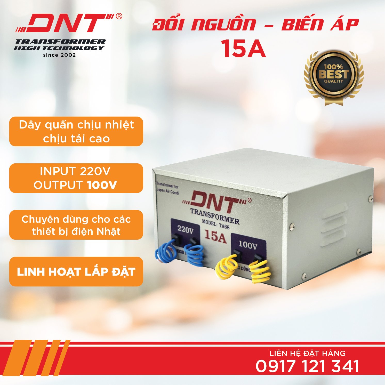 Biến áp dnt 15a 220v ra 100v