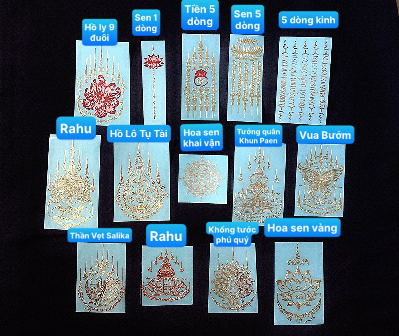 [Chuyên sỉ] Miếng dán điện thoại Linh Phù dán Thái Lan nhiều mẫu tình duyên, công việc, tài lộc may mắn dán điện thoại - đã gia trì