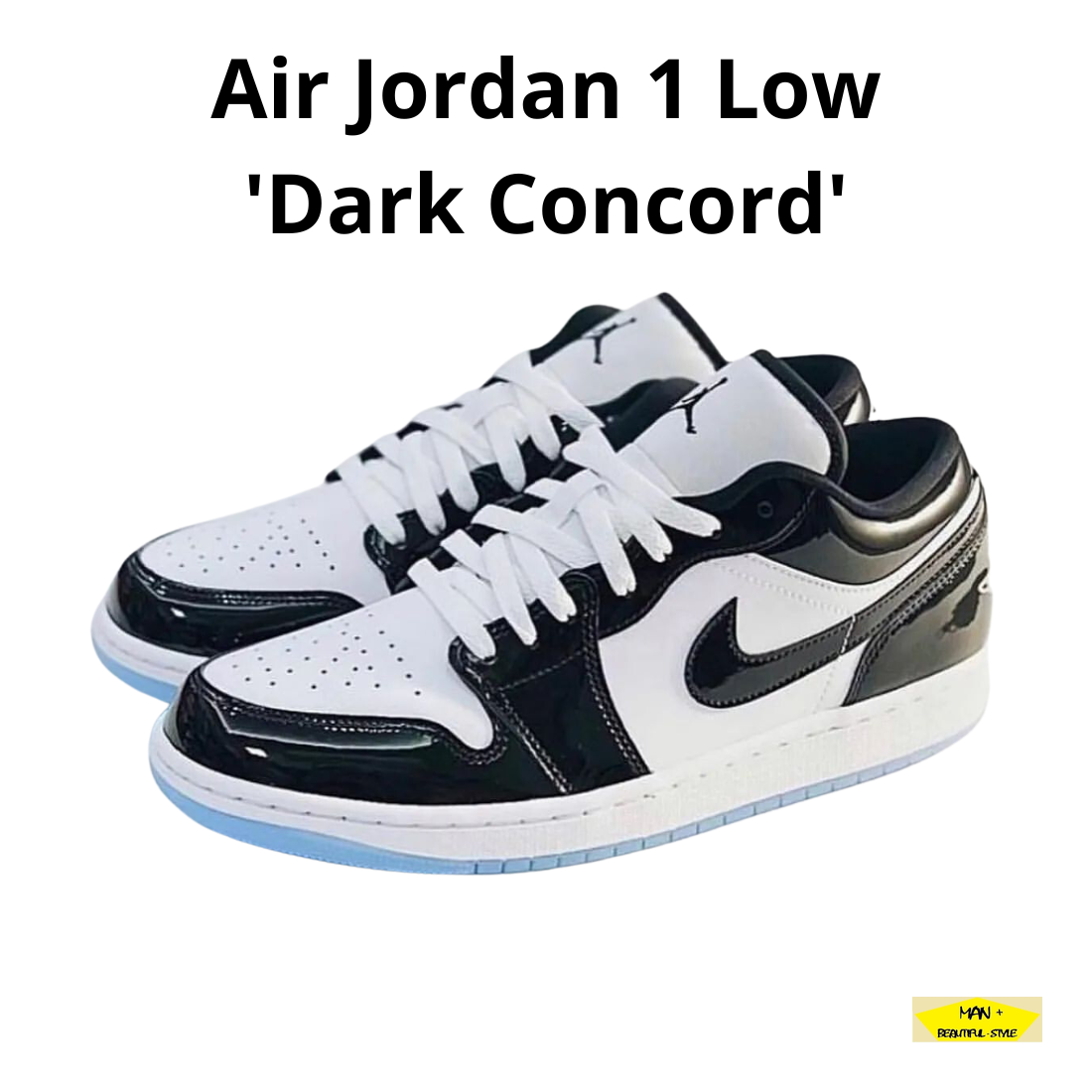 Giày Jordan, Air Jordan 1 Low Dark Concord, giày thể thao nam nữ Jordan màu đen trắng