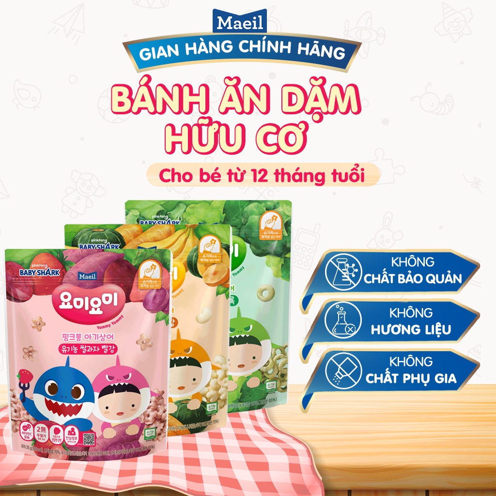 Combo 3 gói bánh ăn dặm dành cho bé 12M nhập khẩu Hàn Quốc nhiều vị