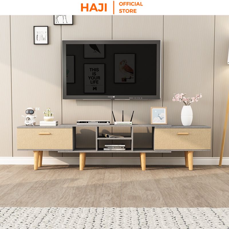 Kệ tivi 2 ngăn tủ điều chỉnh kích thước, Tủ kệ tivi phòng khách kiểu mới hiện đại chắc chắn HAJI AP83